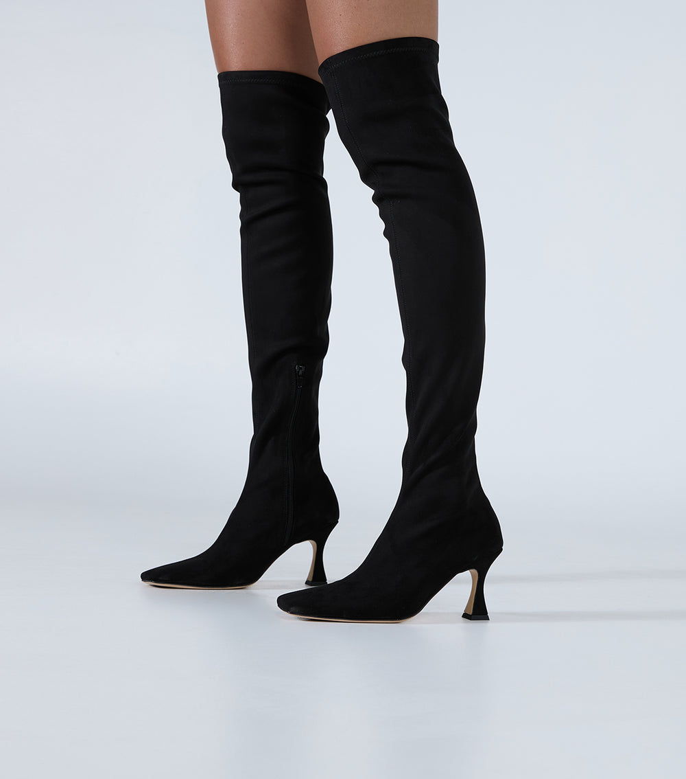 Tony Bianco Fancy Black Stretch Suede - Black Stretch Suede