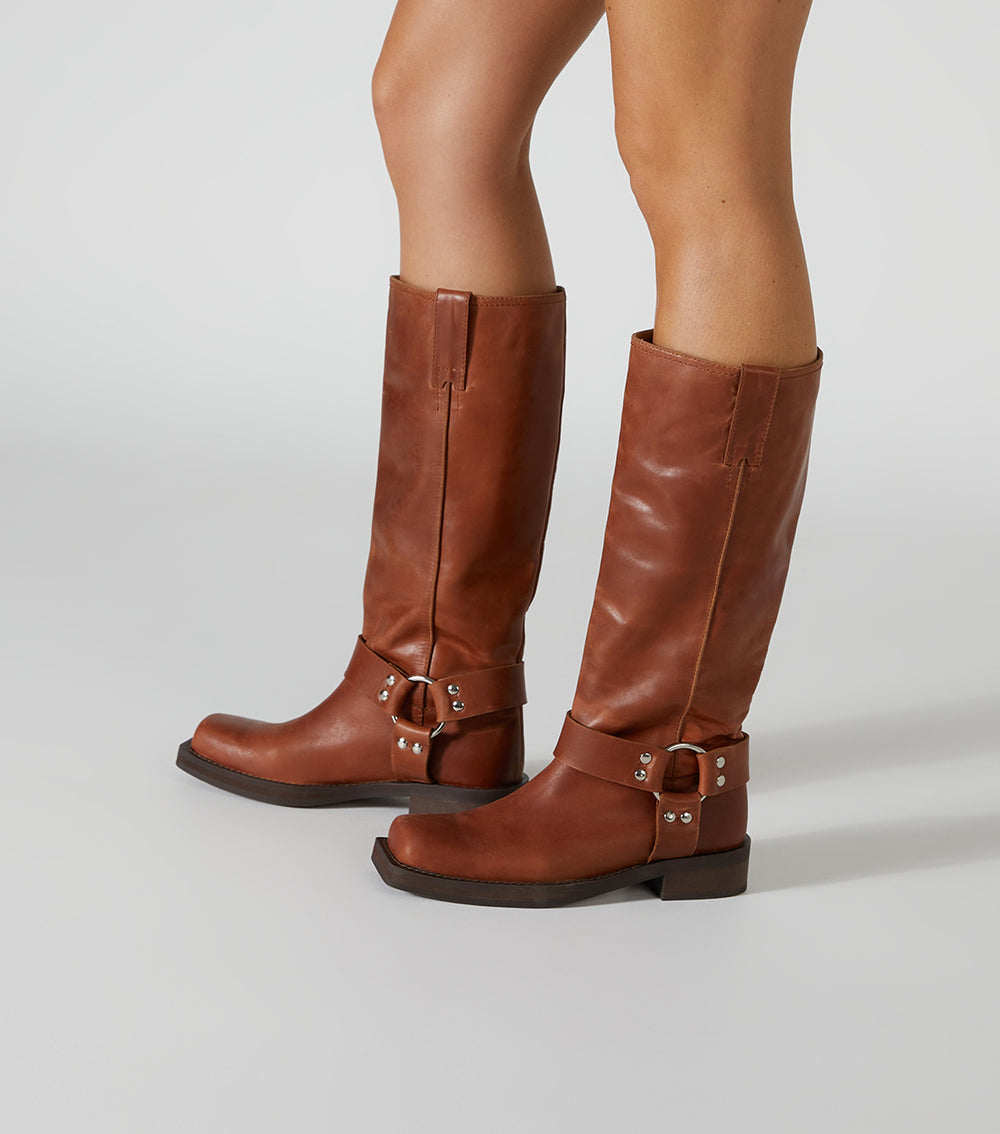 Tony Bianco Biker Cognac - Cognac