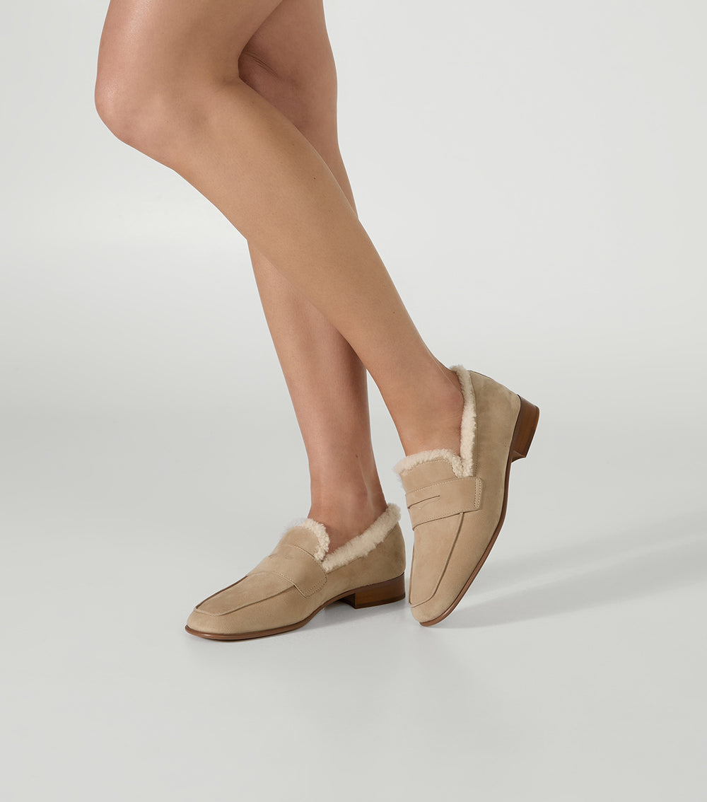 Tony Bianco Gloria Stone Suede/Shearling - Stone Suede/Shearling