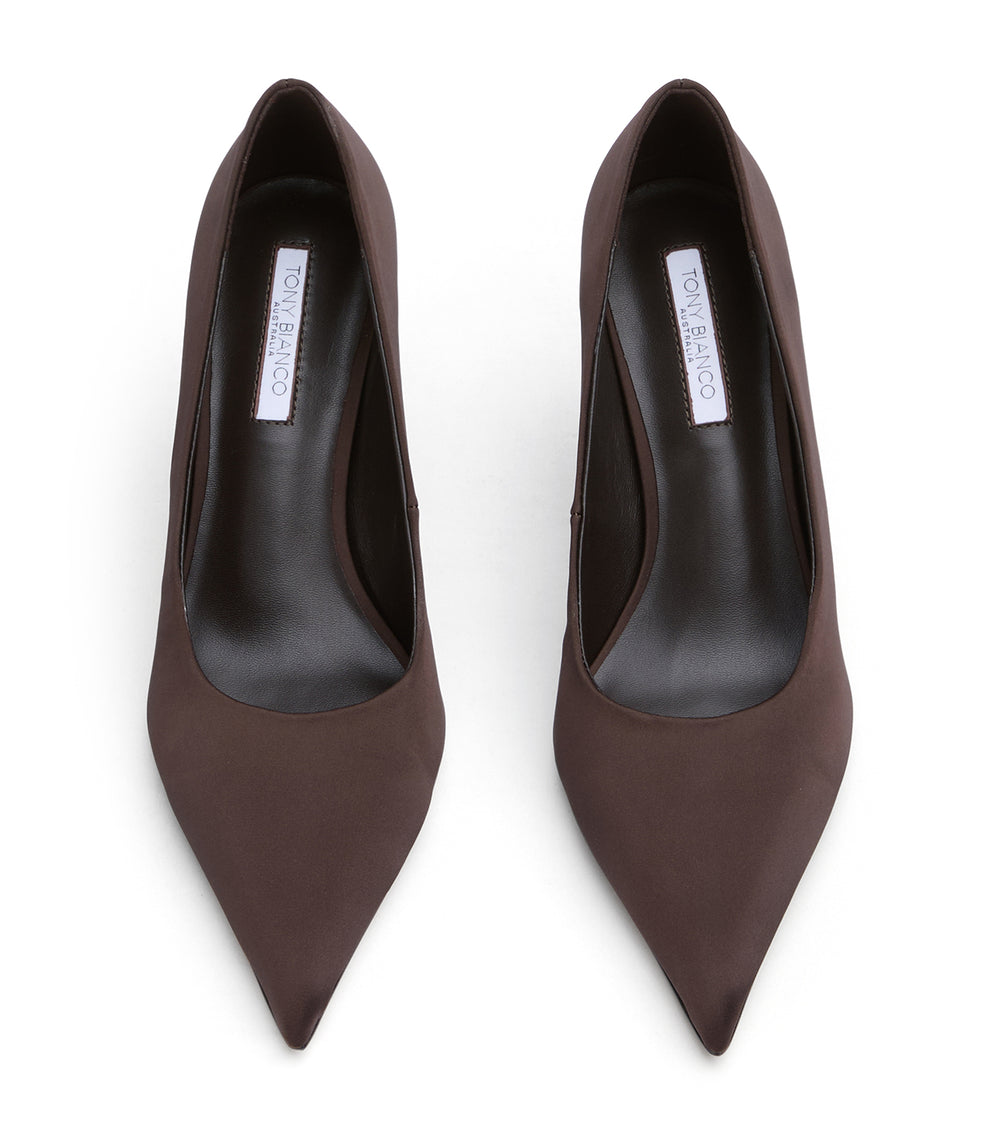 Tony Bianco Chloe Choc Satin - Choc Satin