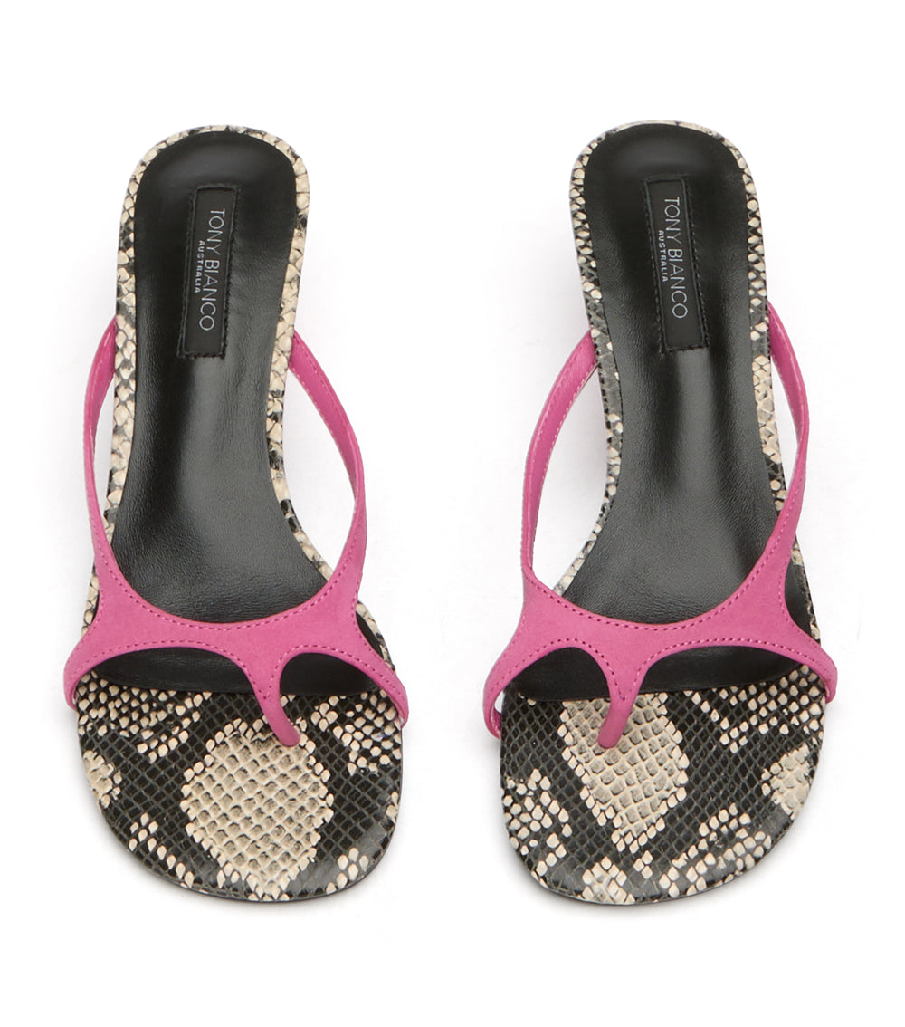 Tony Bianco Kassy Fuchsia/Ecru Snake - Fuchsia/Ecru Snake