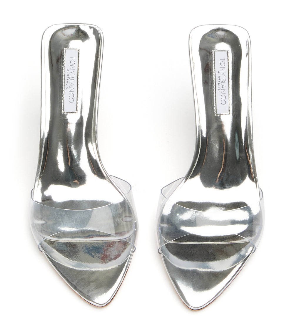 Tony Bianco Hallie Clear Vinylite/Silver - Clear Vinylite/Silver