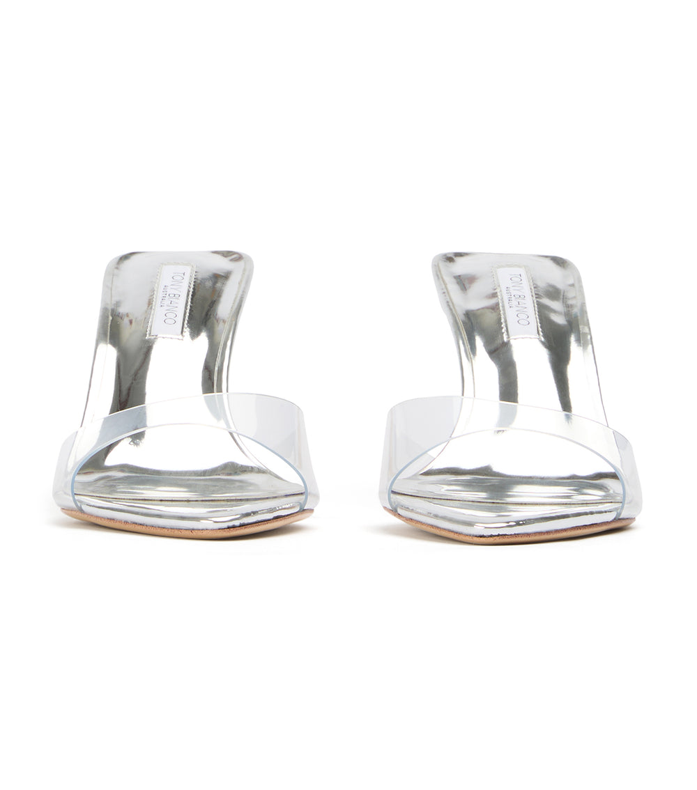 Tony Bianco Hallie Clear Vinylite/Silver - Clear Vinylite/Silver