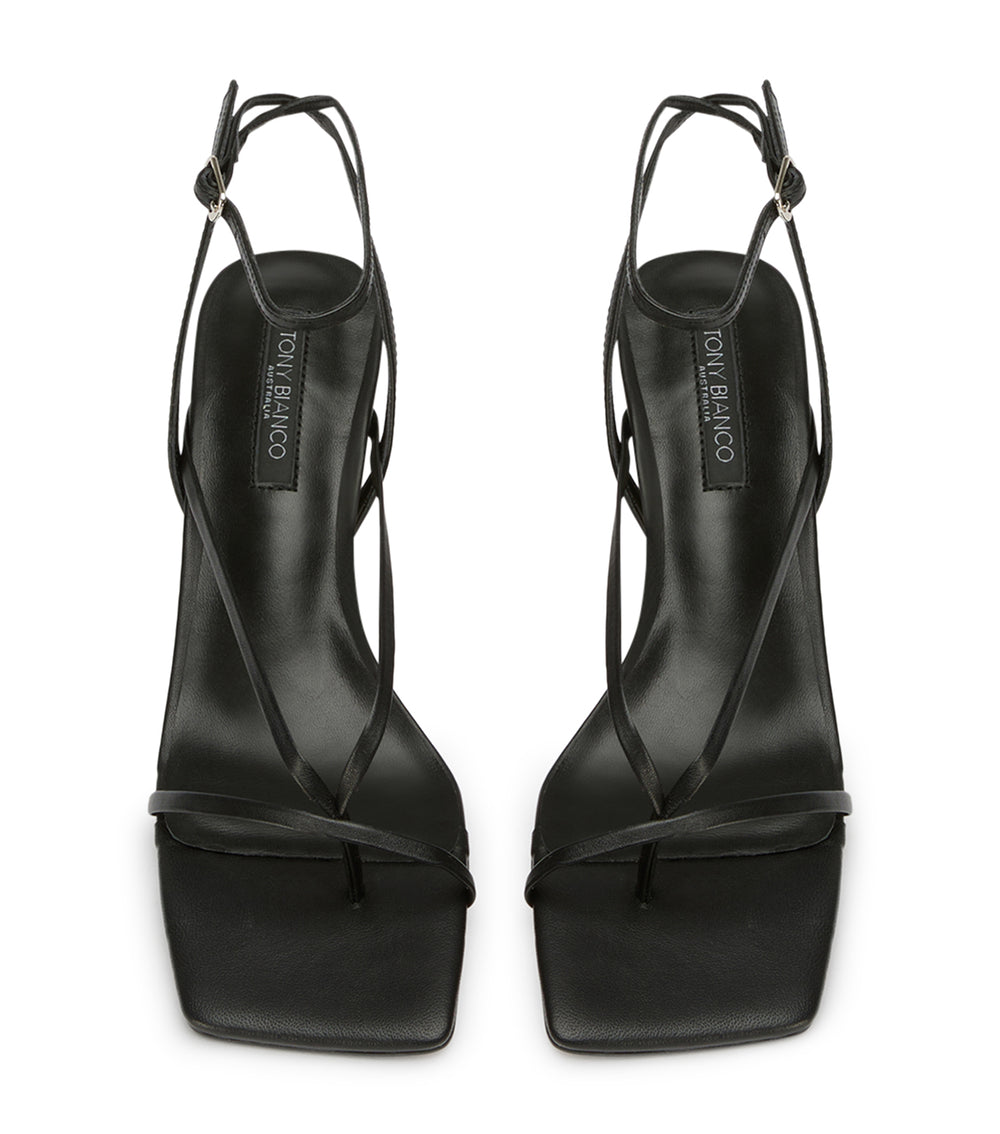 Tony Bianco Avi Black Nappa Heels - Black Nappa