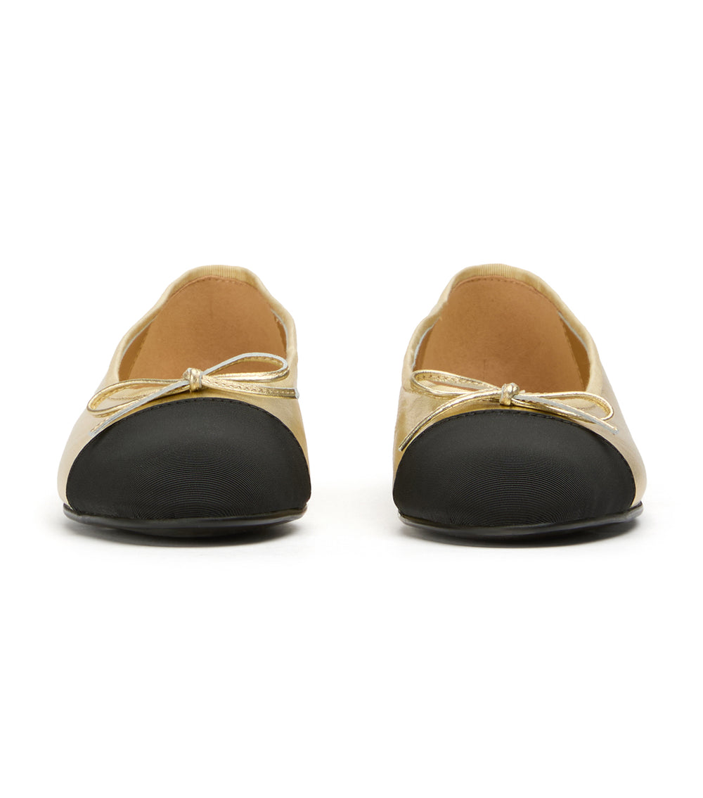 Tony Bianco Robyn Gold Nappa/Black Grosgrain - Gold Nappa/Black Grosgrain
