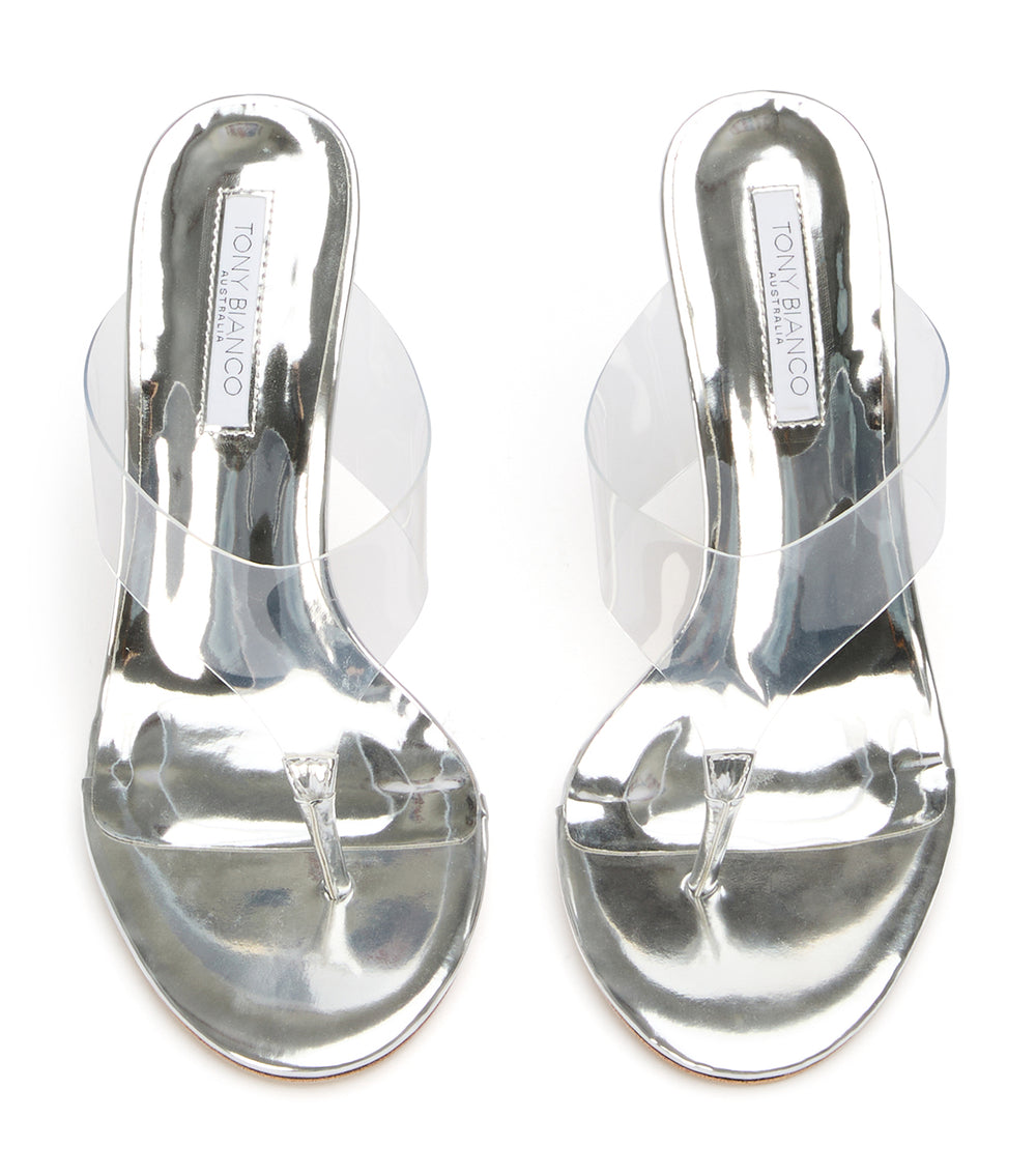 Tony Bianco Dolli Clear Vinylite/Silver - Clear Vinylite/Silver