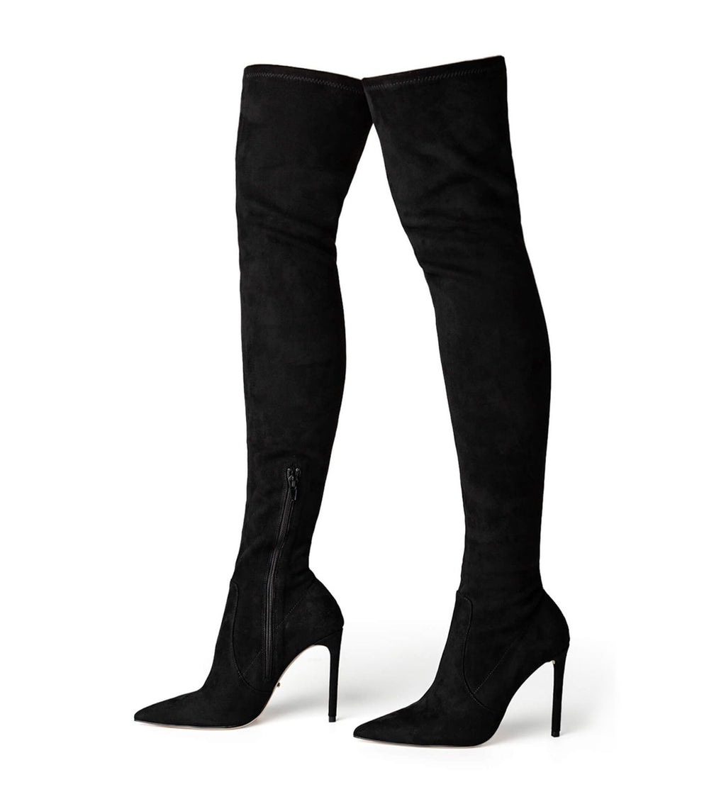 Tony Bianco Avah Black Stretch Suede - Black Stretch Suede