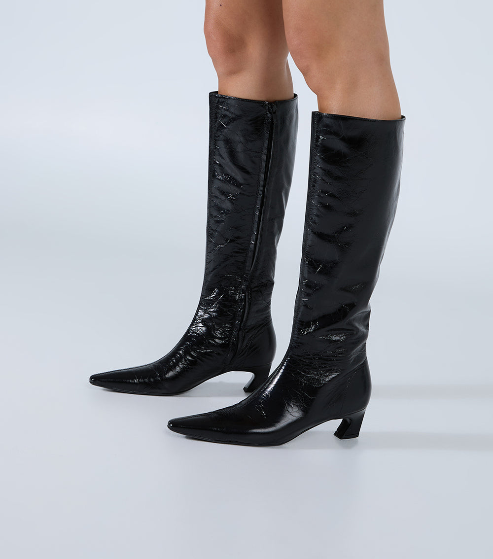 Tony Bianco Mango Black Crinkle - Black Crinkle